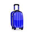 Blue travel suitcase.